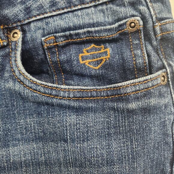 Harley Davidson Jeans Size 12 Mid Rise Boot Med Wash - Picture 3 of 15